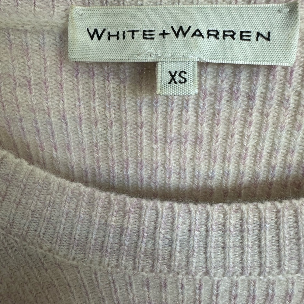 White + Warren Soft Pink Ribbed Sweater - Picture 4 of 9